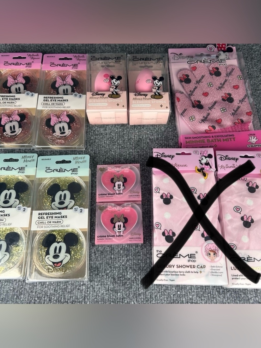 The Crème Shop Disney Minnie & Mickey Mouse Spa Gift & Bath Set - lot of 9